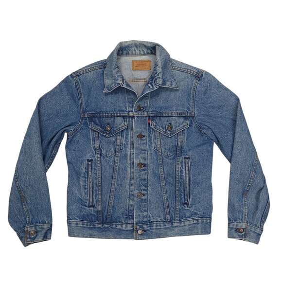 LEVI'S Vintage 80s Trucker Jacket Size 40 Blue Denim Jean Made in USA WPL 423 - Picture 1 of 14